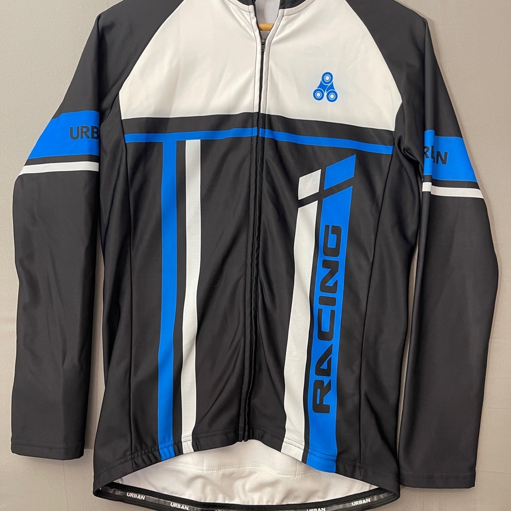 Urban Cycling Blue Super Roubaix Thermal Long Sleeve Jersey, Large, great shape